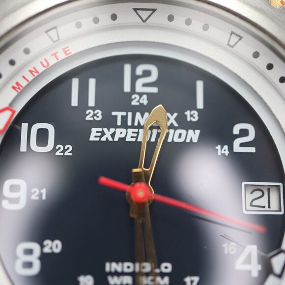 Timex Expedition Alarm Bezel Indiglo Stainless Steel 40mm Watch w New Battery - Picture 7 of 14